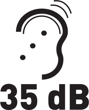 Zajszint 35 dB